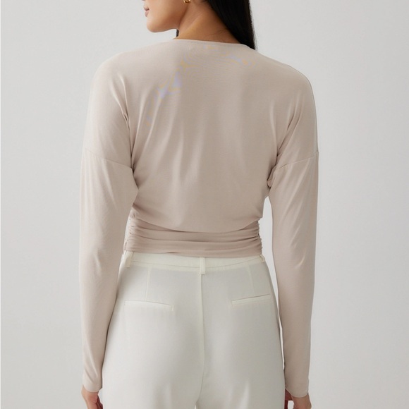 Love, Bonito Rebekah Cupro Knotted Crop Top - Picture 2 of 5